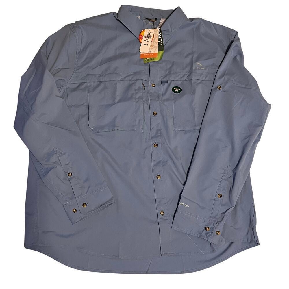 Men's Tropicwear Shirt, Long-Sleeve. Blue. NWT Size XXL